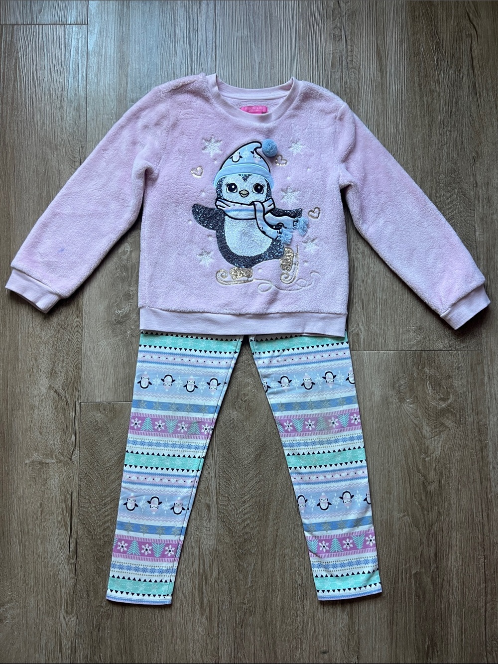 Isaac Mizrahi Girls Multicolor Winter Sweatshirt & Leggings Size 7/8